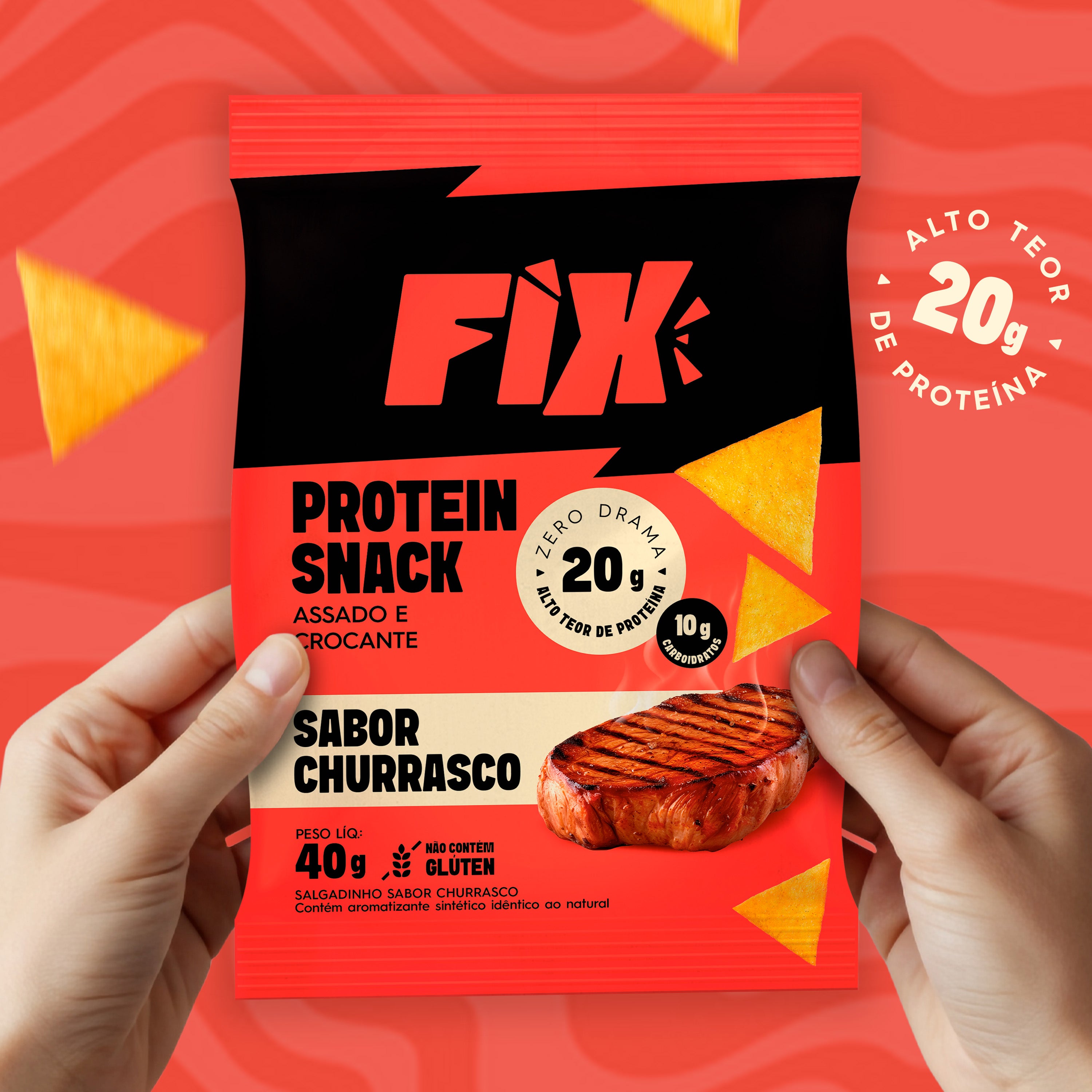 Fix Snacks 40g Churrasco - Caixa 8 Unidades