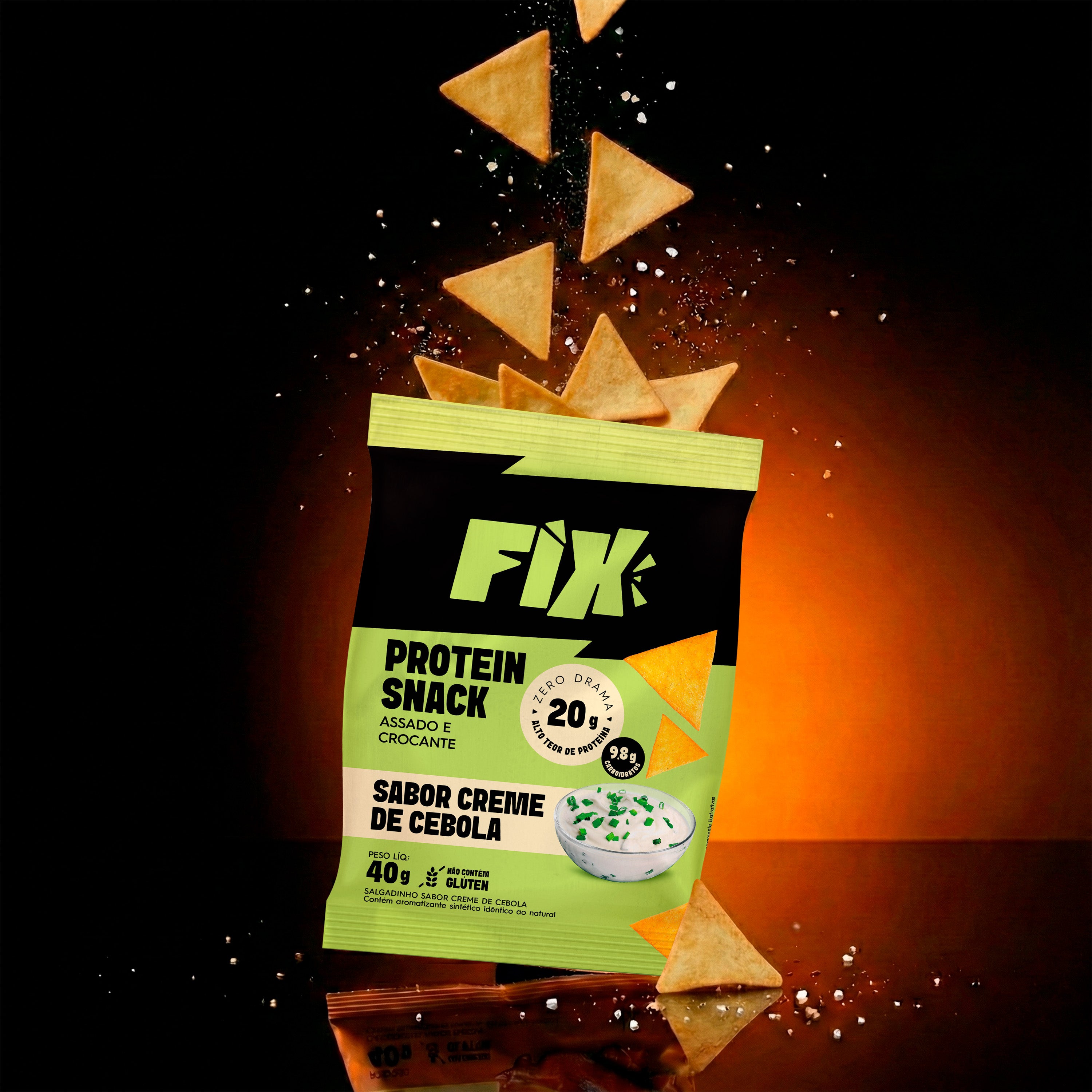 Fix Snacks 40g Creme de Cebola - 8 Unidades