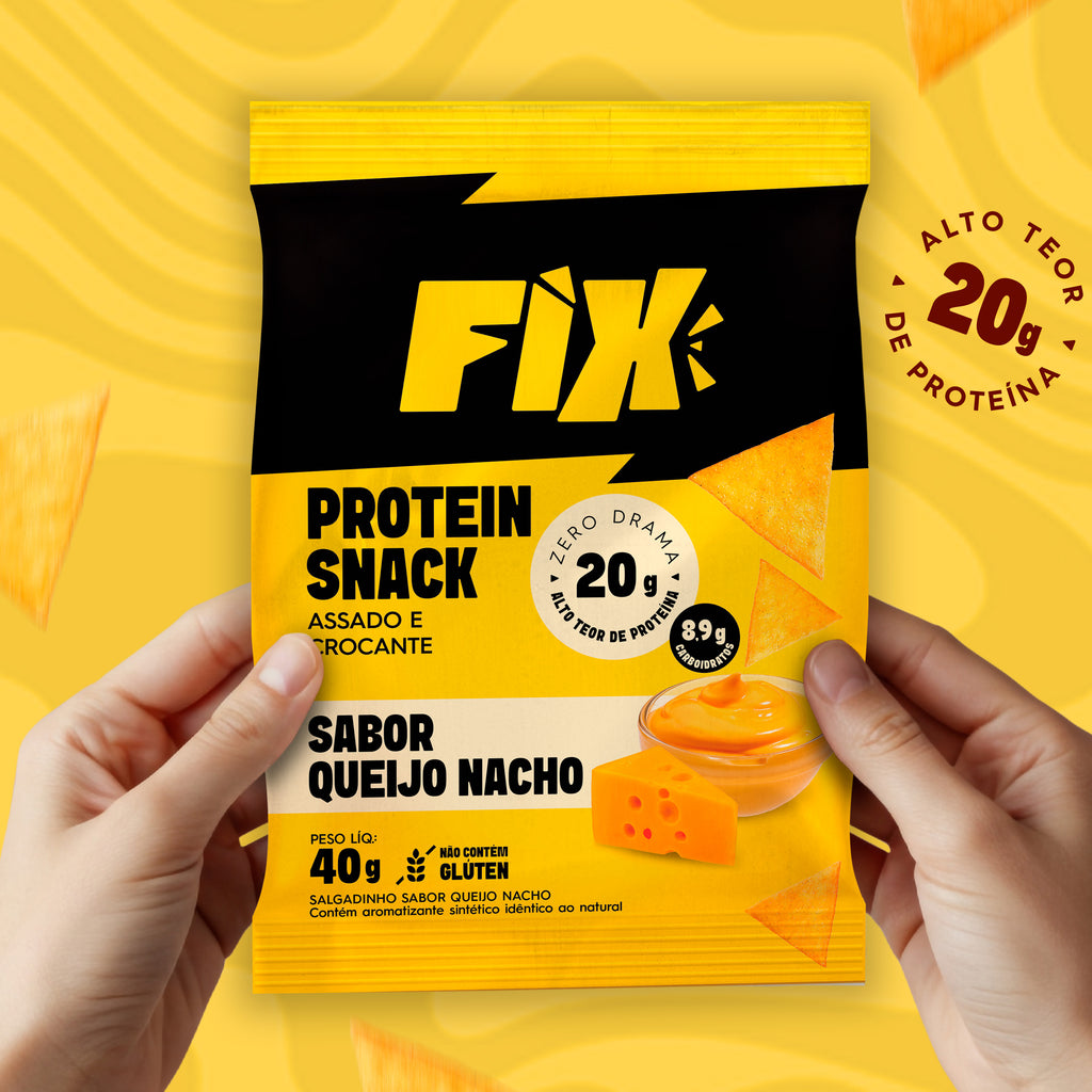Fix Snacks 40g Queijo Nacho - Caixa 8 Unidades