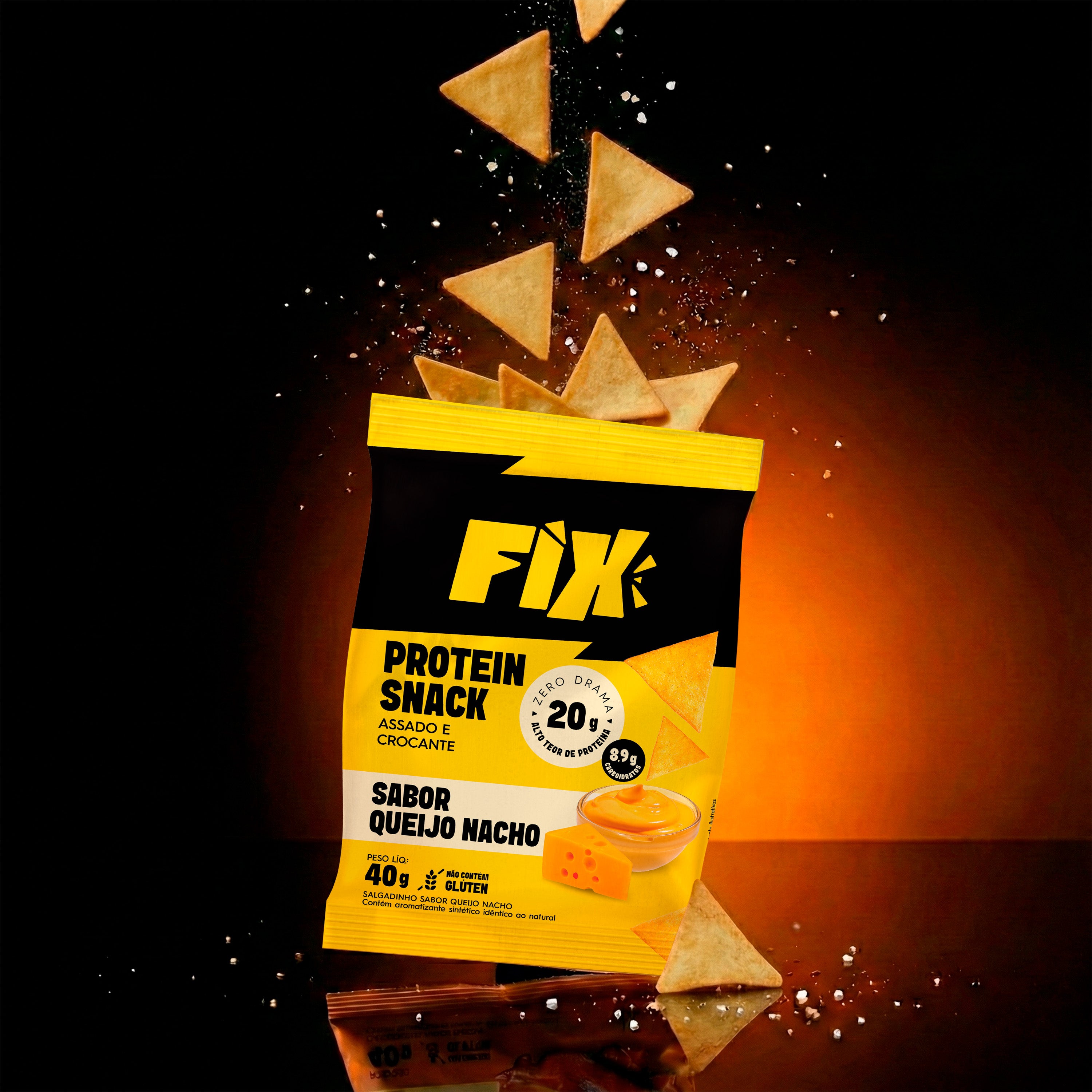 Fix Snacks 40g Queijo Nacho - Caixa 8 Unidades